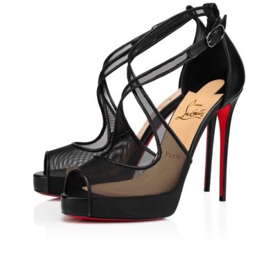 Platforms Christian Louboutin Mariacar 120 Fishnet Platforms Mujer Negros | MX-87130