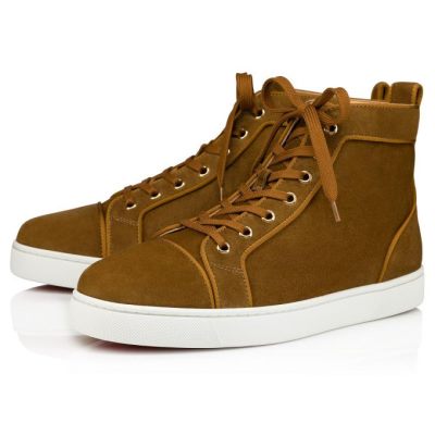 Tenis Christian Louboutin Louis Orlato 000 Veau Velours Sneakers Hombre Verde Oliva | MX-46902