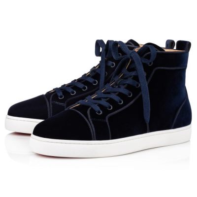 Tenis Christian Louboutin Louis Orlato Classic Fabric Sneakers Hombre Azul Marino | MX-39612