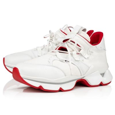 Tenis Christian Louboutin Red-runner 000 Version Mesh Sneakers Hombre Blancos | MX-05806