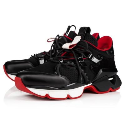 Tenis Christian Louboutin Red-runner 000 Neopren Sneakers Hombre Negros | MX-65668