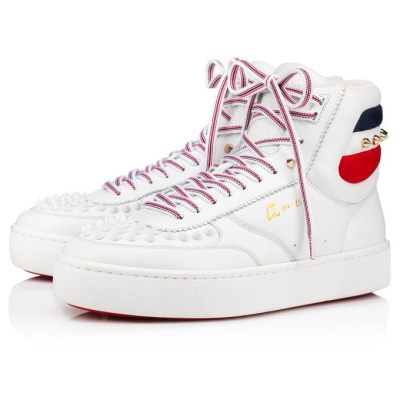 Tenis Christian Louboutin Top Rui Spikes Calf Sneakers Hombre Blancos | MX-88639