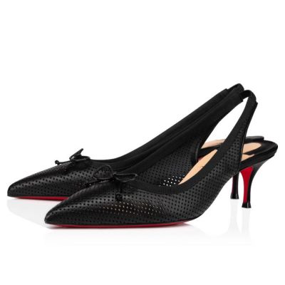 Zapatos De Salon Christian Louboutin Hall Sling Pump 55 Nappa Pumps Mujer Negros | MX-28504