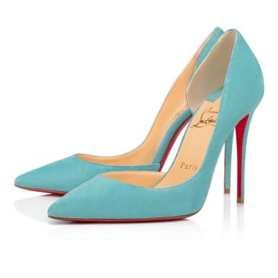 Zapatos De Salon Christian Louboutin Iriza 100 100 Noumea Veau Velours Pumps Mujer Turquesa | MX-12685