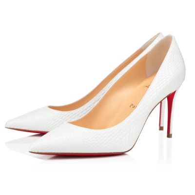 Zapatos De Salon Christian Louboutin Kate 85 Calf Pumps Mujer Blancos | MX-50354